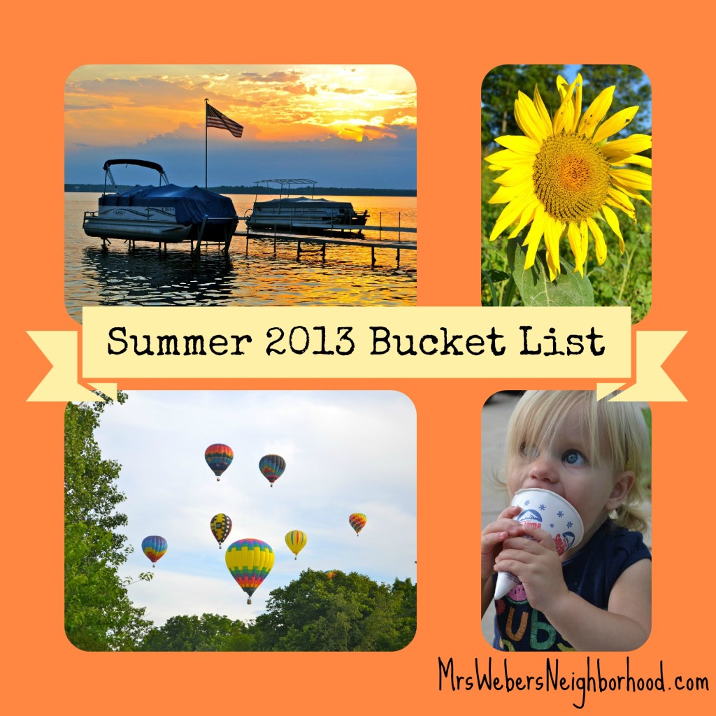 Summer 2013 Bucket List