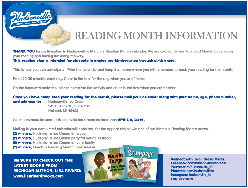 Reading Month With Hudsonville IC