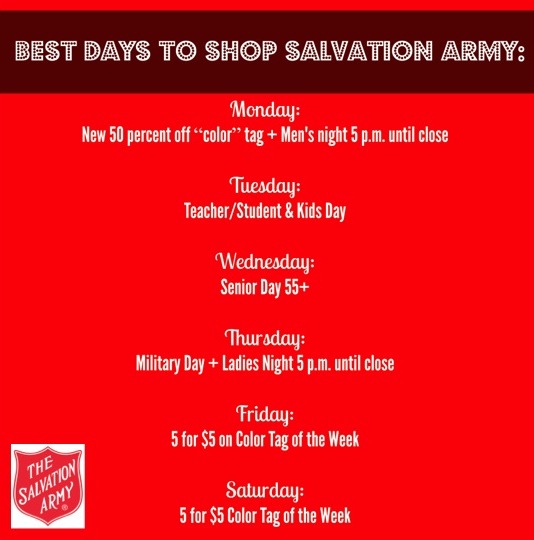 Best Days to Shop at Salvation Army
