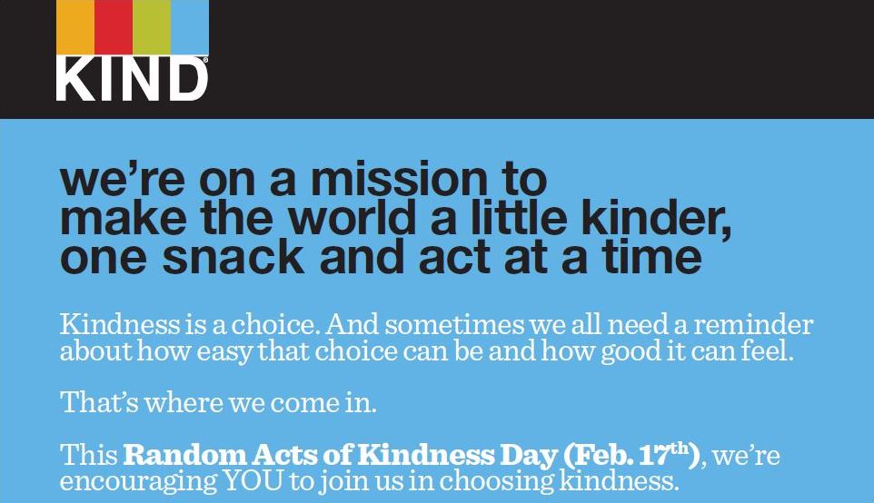 Random Acts of Kindness Day - KIND Snacks