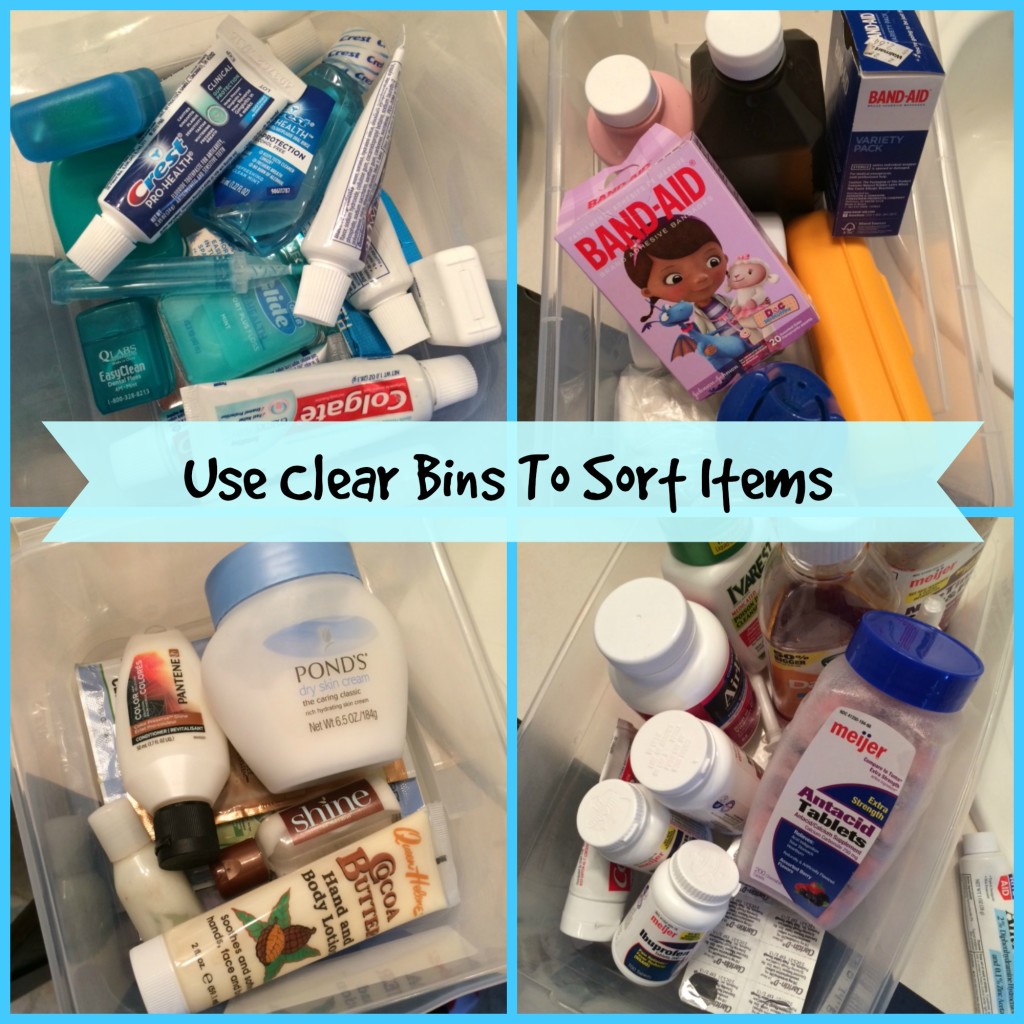Spring Cleaning Bathroom Tips - Clear Bins