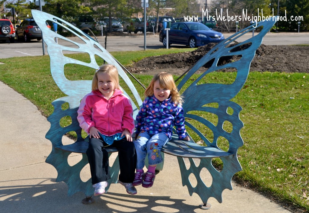 Girls on Butterfly Bench