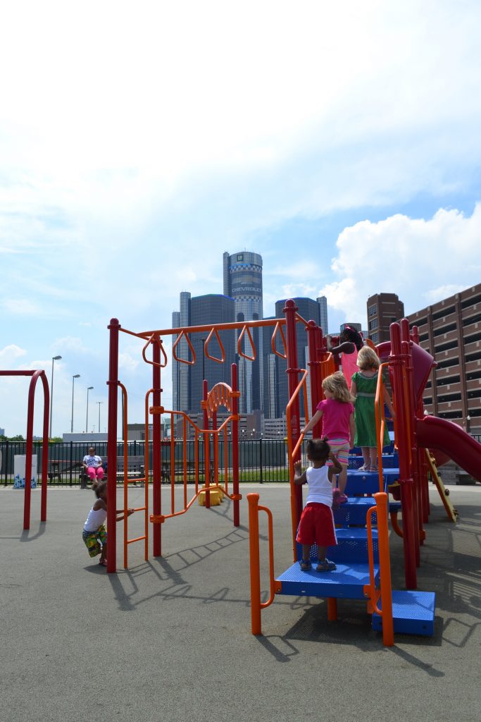 Playground at Rivard Plaza in Detroit